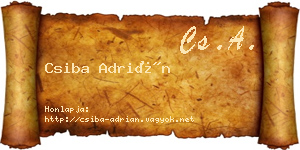 Csiba Adrián névjegykártya